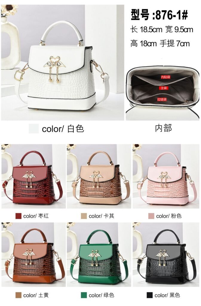 chic pu leather crocodile handbag (1)