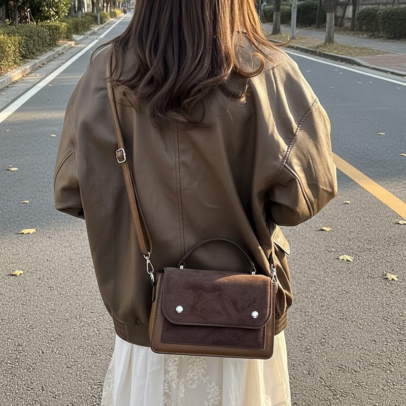 fashion pu and suede small square bag for women 7060 (2)