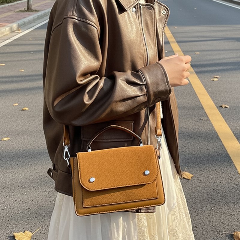 fashion pu and suede small square bag for women 7060 (3)