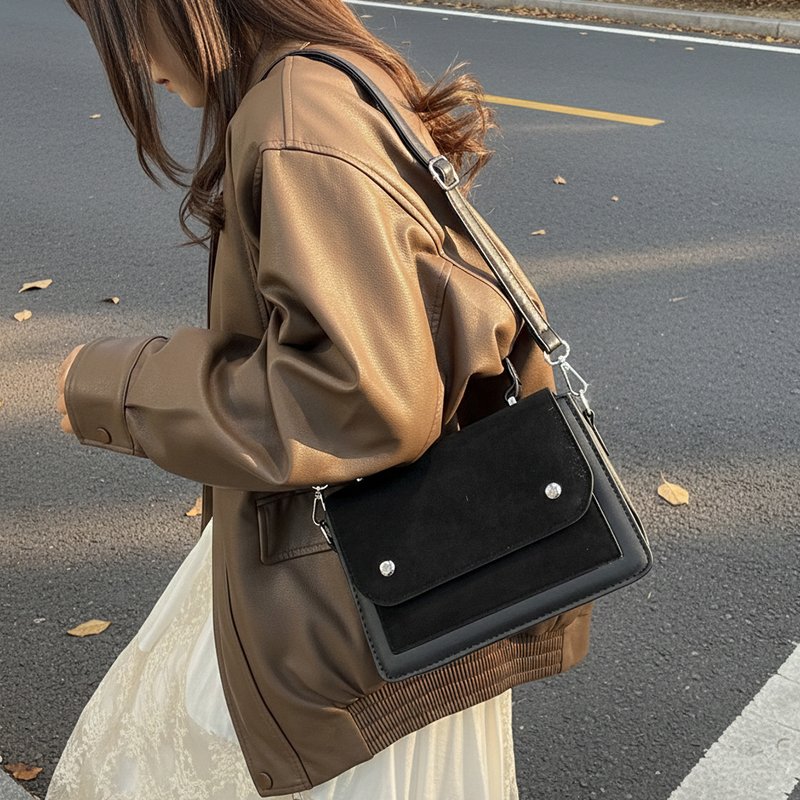 fashion pu and suede small square bag for women 7060 (4)