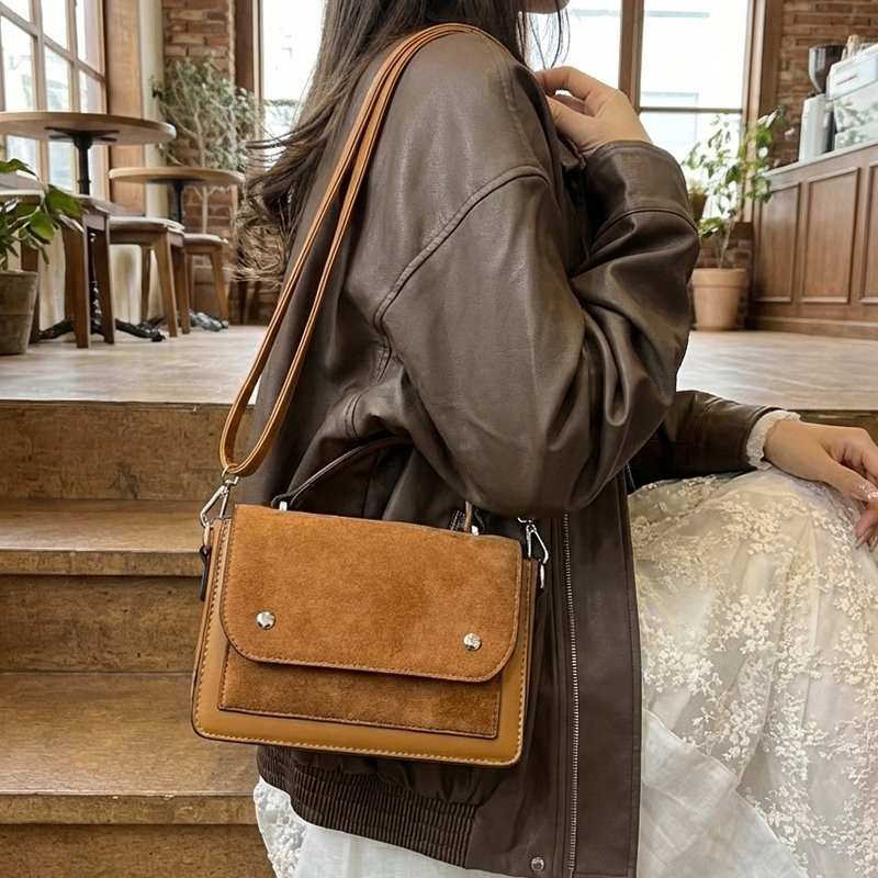 fashion pu and suede small square bag for women 7060 (5)