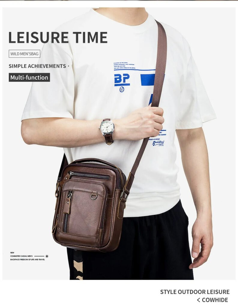 genuine leather men's shoulder bag (2)