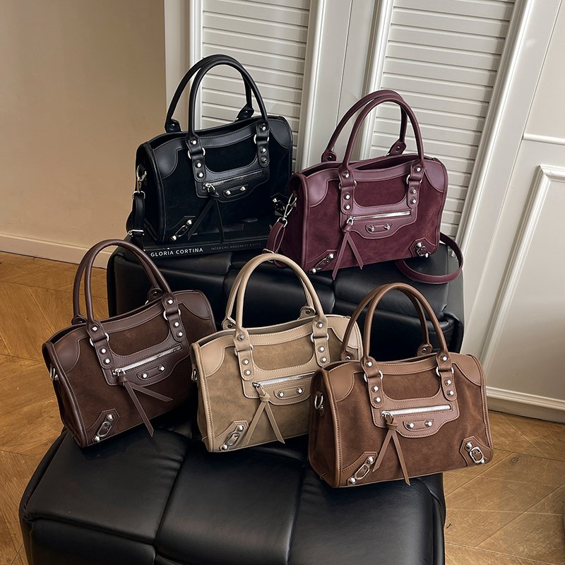 pu leather studded boston bag 9027 (14)