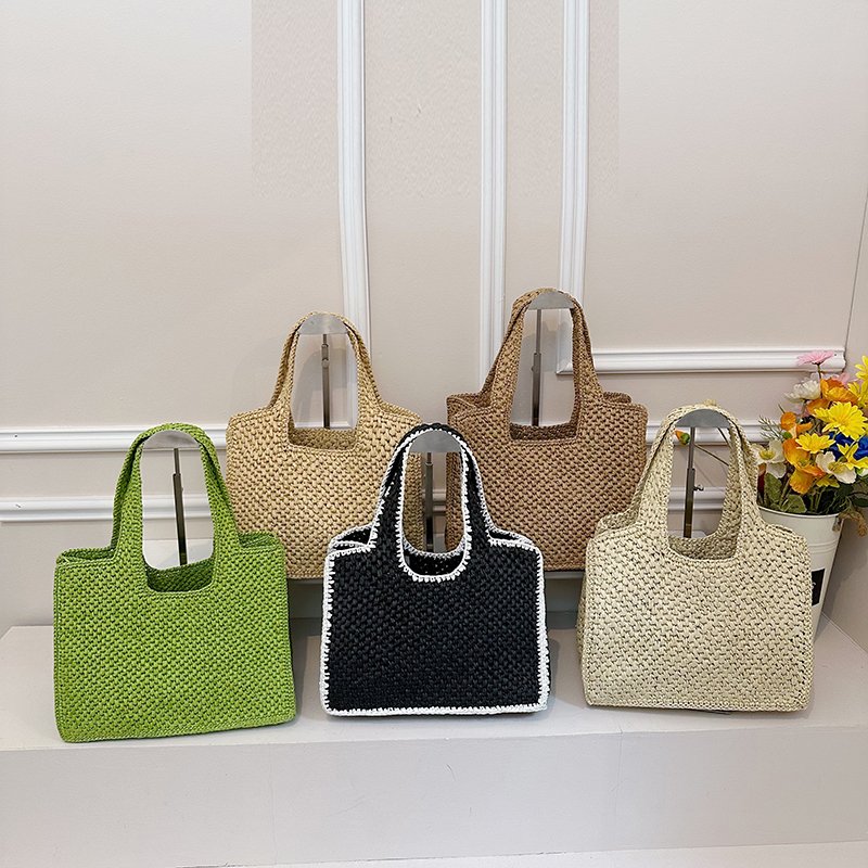 large capacity woven straw tote bag 6208 (2)