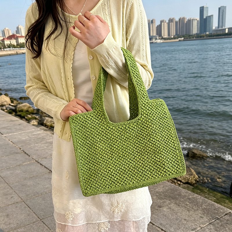 large capacity woven straw tote bag 6208 (3)
