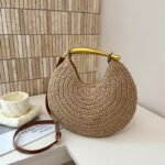 round straw woven shoulder bag (1)