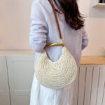 round straw woven shoulder bag (4)