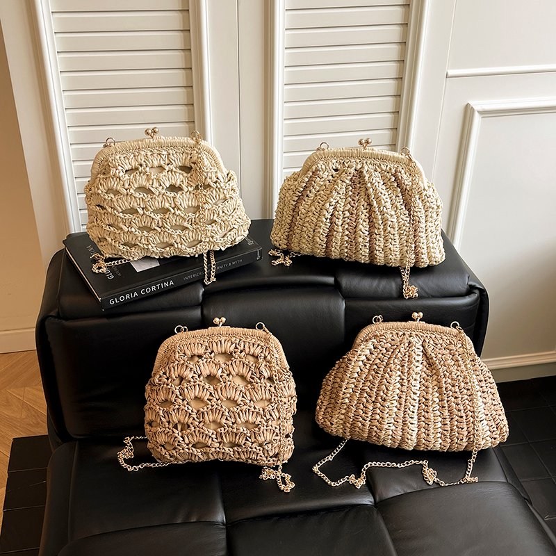 shell straw woven crossbody bag 9057 (12)