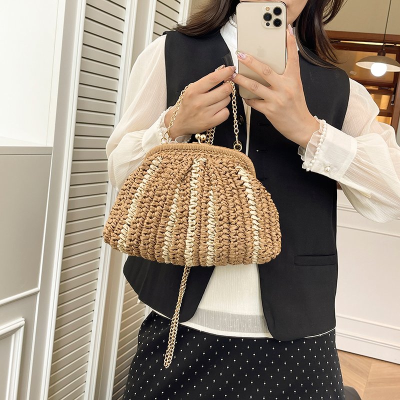shell straw woven crossbody bag 9057 (3)