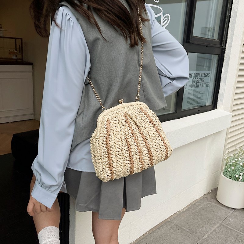shell straw woven crossbody bag 9057 (4)