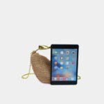 woven straw handbag chain metal handle (6)